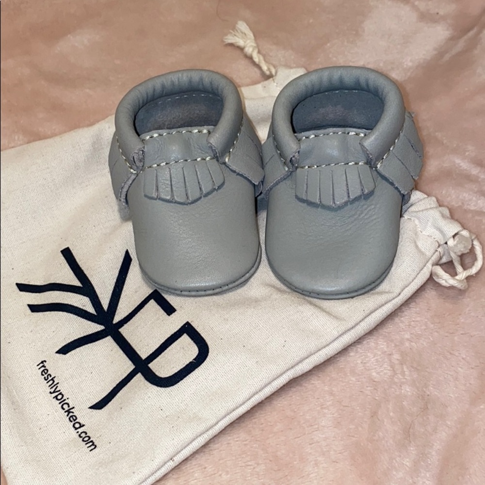 New- Freshly Picked Newborn Grey Moccasins
